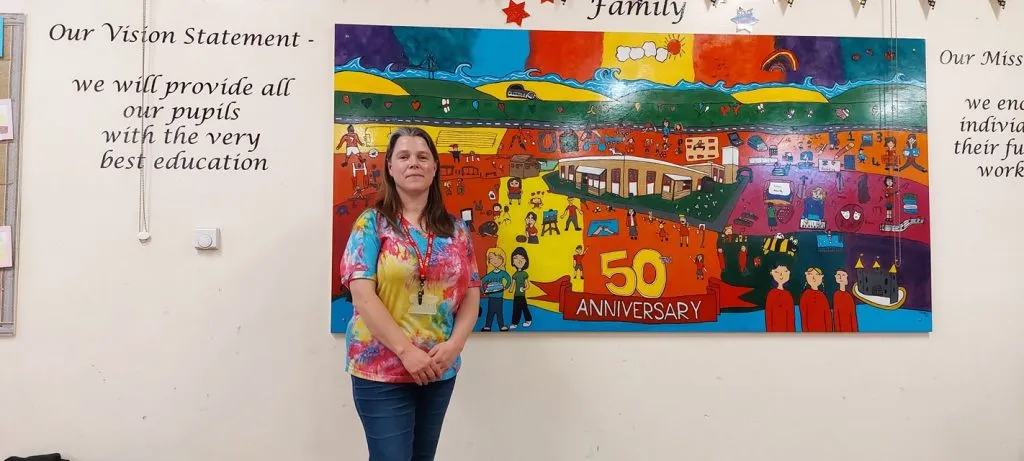 School mural created to celebrate the 50th anniversary of the school.